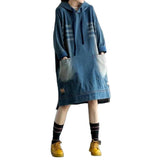 Vestido vaquero con capucha para mujer con arena